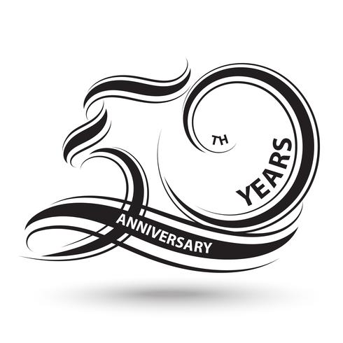 segno e logo di 50 ° anniversario nero per simbolo di celebrazione vettore