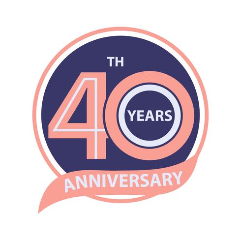 40 ° anniversario segno e logo celebrazione vettore