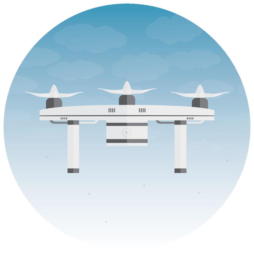 drone che vola con la fotocamera vettore
