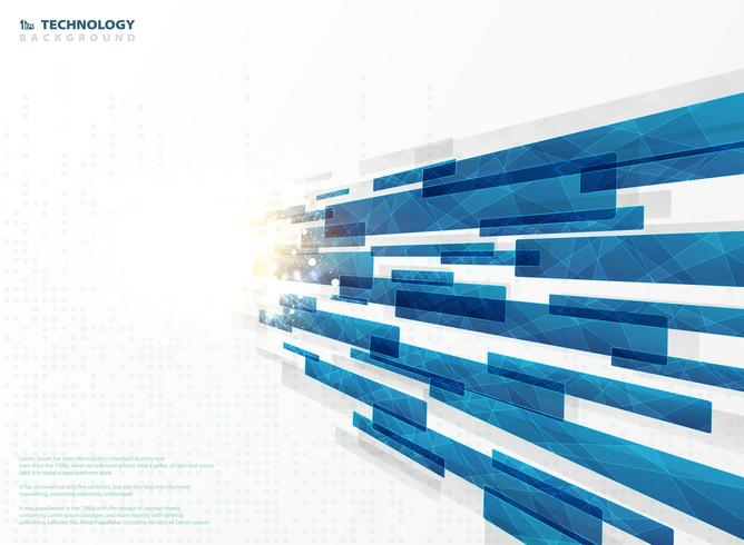 Le linee blu astratte della banda di tecnologia quadrano geometrico con la decorazione del chiarore. illustrazione vettoriale eps10