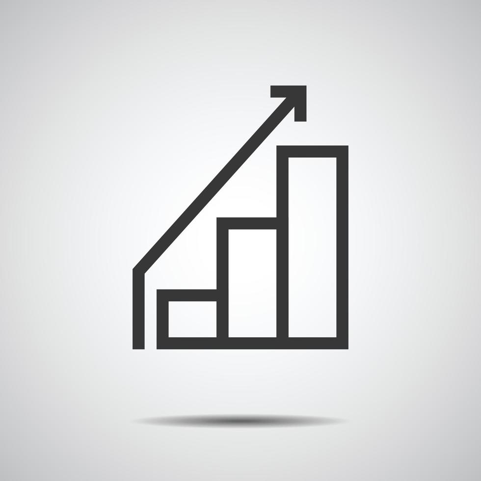 icona di successo, diagramma grafico sulla crescita vettore