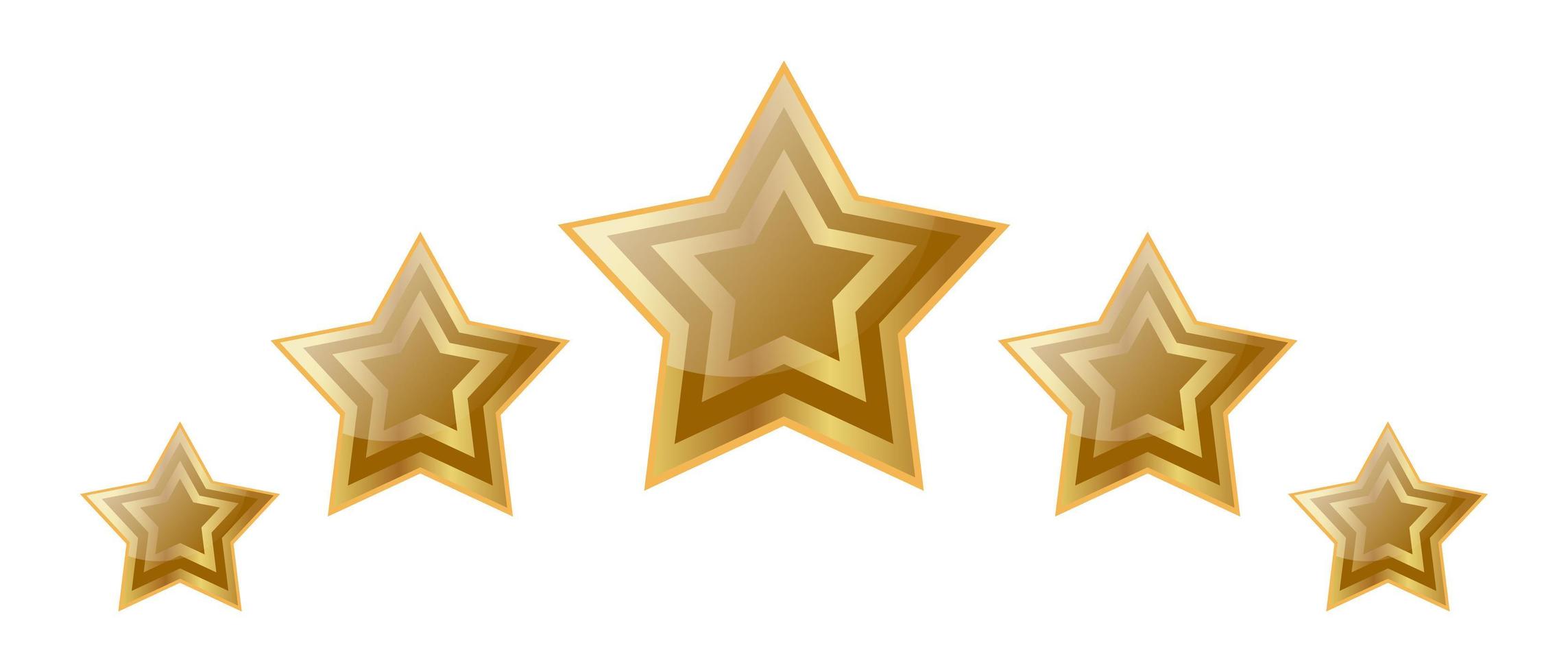 icona di valutazione di cinque stelle vettore