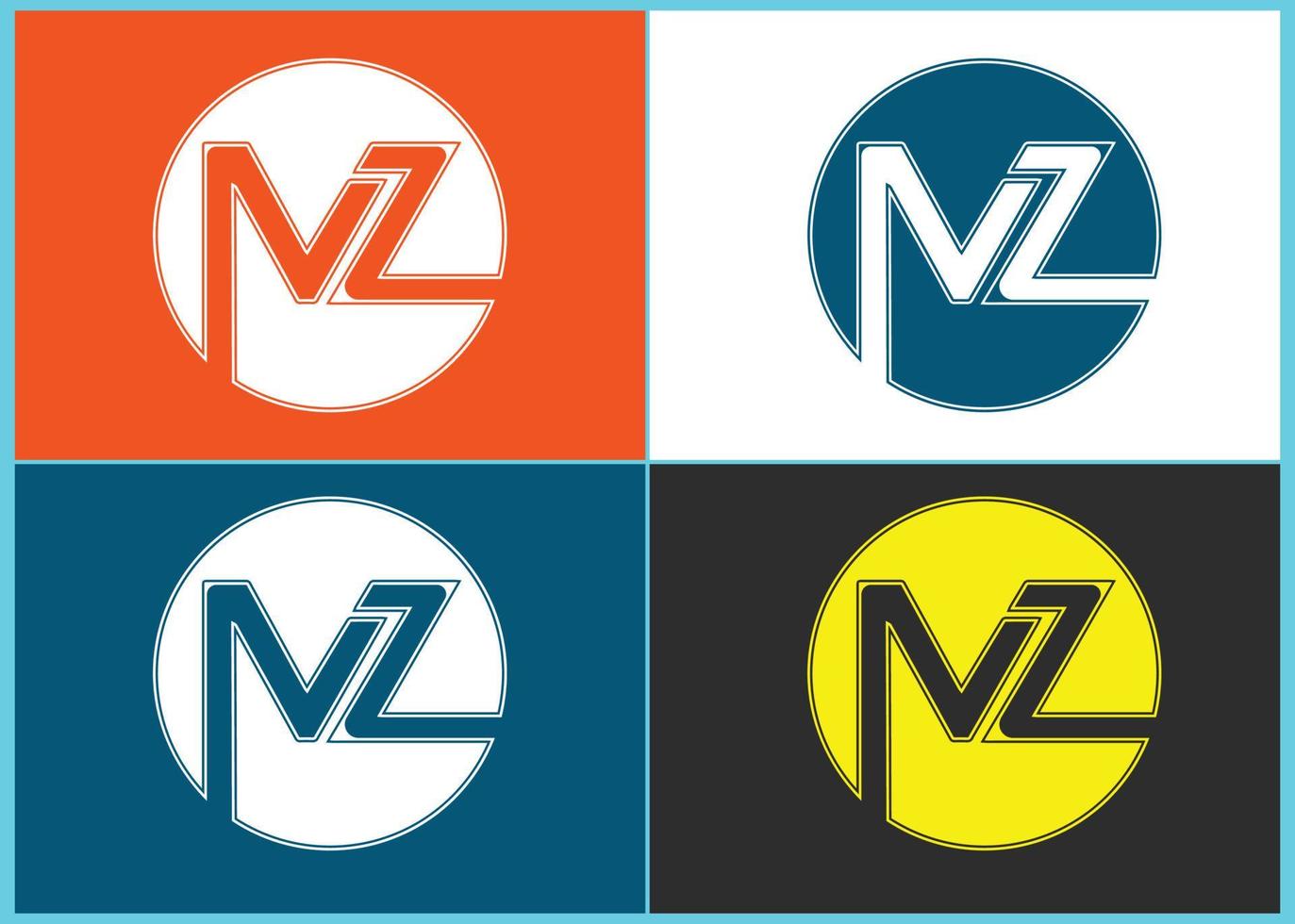 mz lettera logo e modello di progettazione icona vettore
