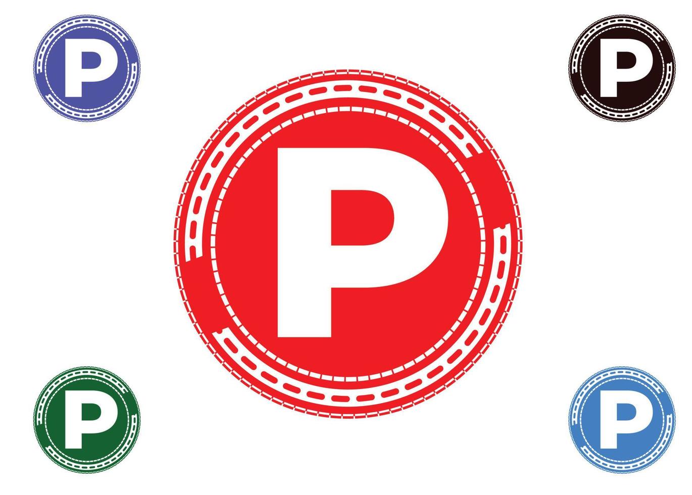 logo della lettera p e modello di progettazione dell'icona vettore