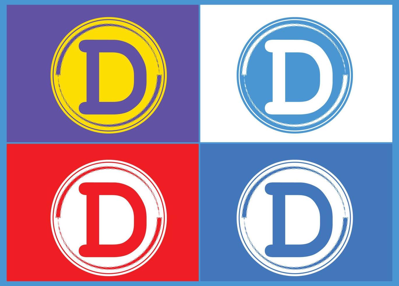 logo della lettera d e modello di progettazione dell'icona vettore