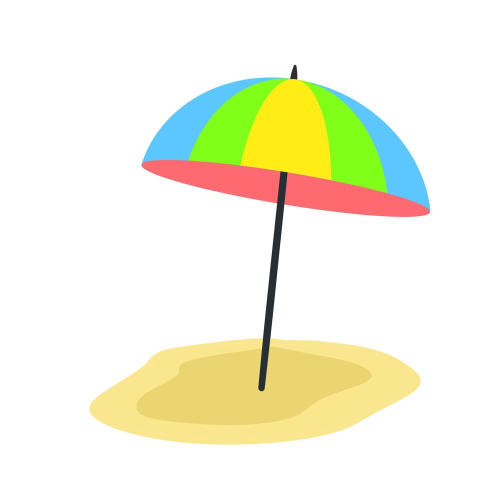 ombrellone da spiaggia. disegno a colori. accessorio estivo per il sole vettore