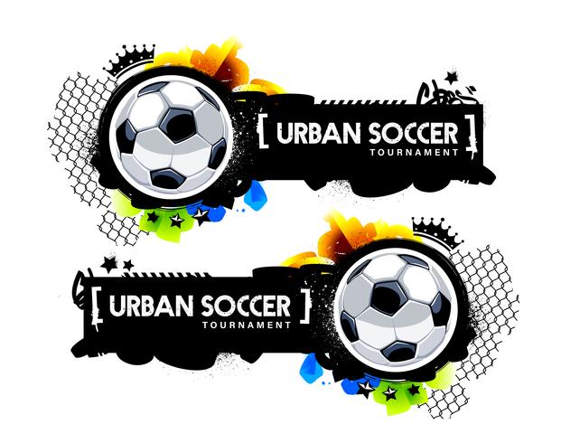 Banner di calcio urbano stile graffiti vettore