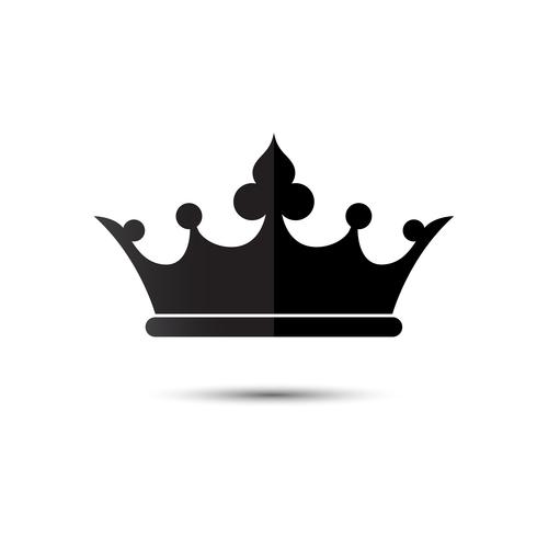 Simbolo della corona con l&#39;isolato di colore nero su fondo bianco, illustrazione di vettore