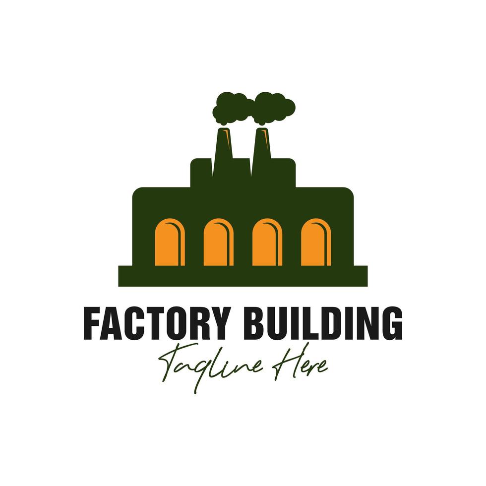 logo dell'illustrazione di ispirazione per la costruzione di una fabbrica industriale vettore