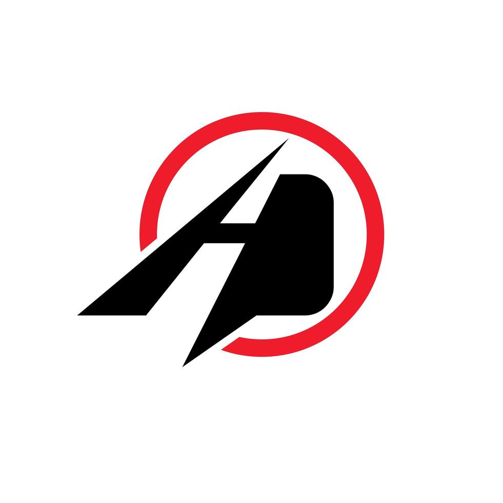 logo dell'illustrazione della strada con la lettera hd vettore
