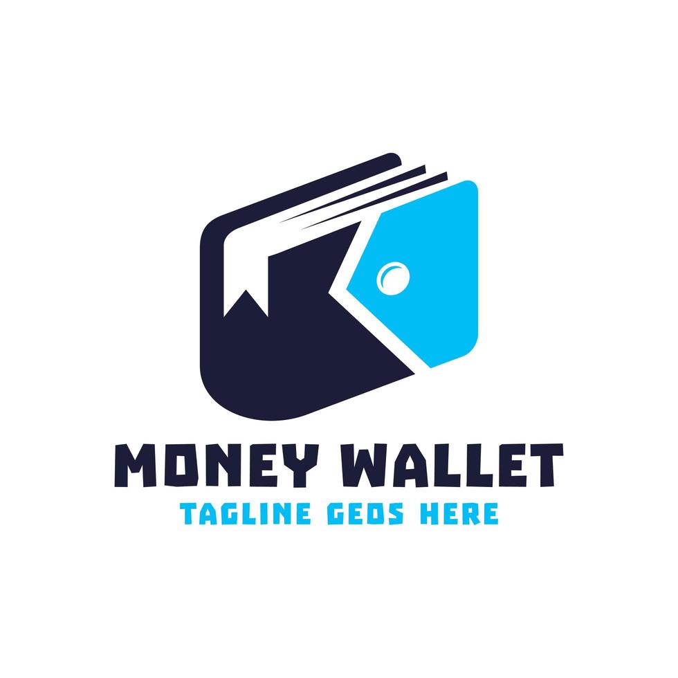 design del logo dell'illustrazione di ispirazione del portafoglio dei soldi vettore