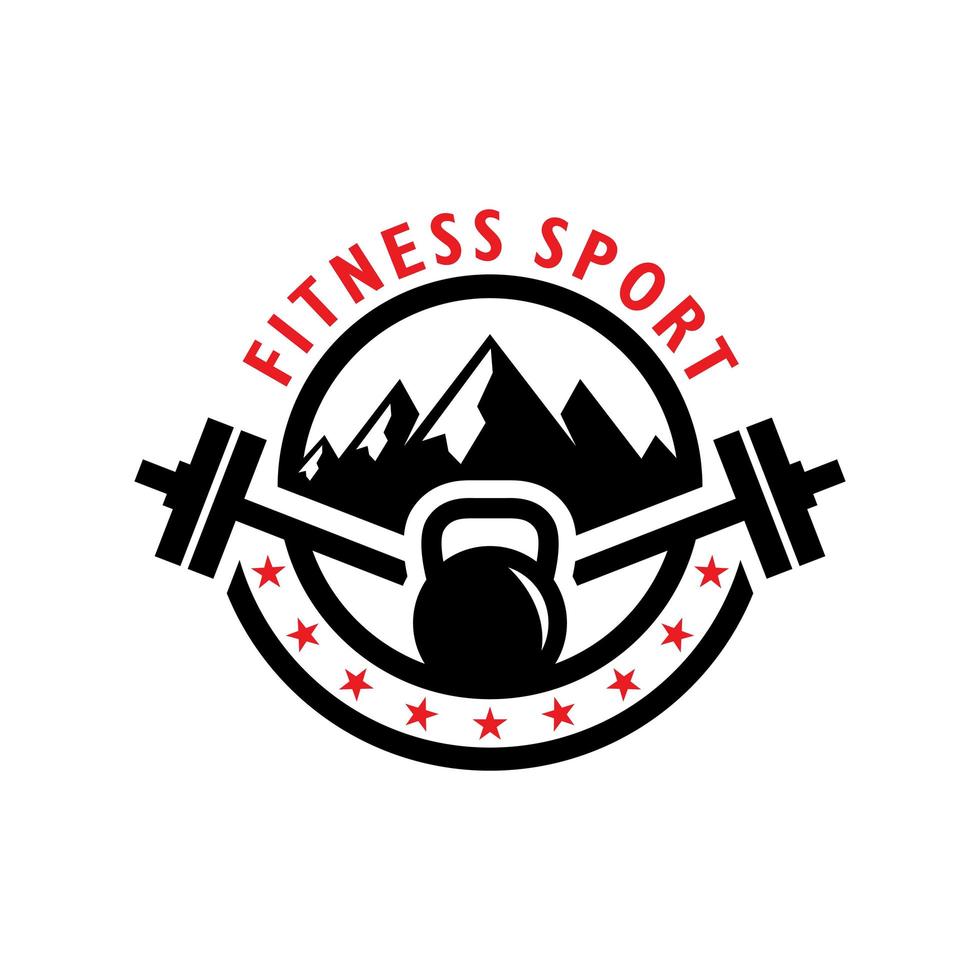 logo di ispirazione vintage sport fitness in montagna vettore