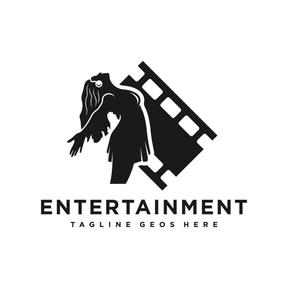 logo dell'illustrazione di ispirazione video di intrattenimento vettore
