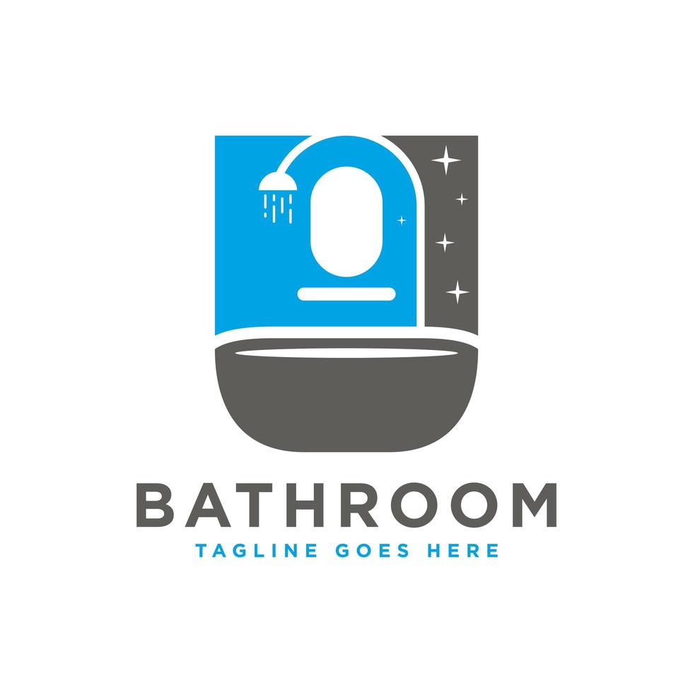 design del logo dell'illustrazione dell'ispirazione del bagno vettore