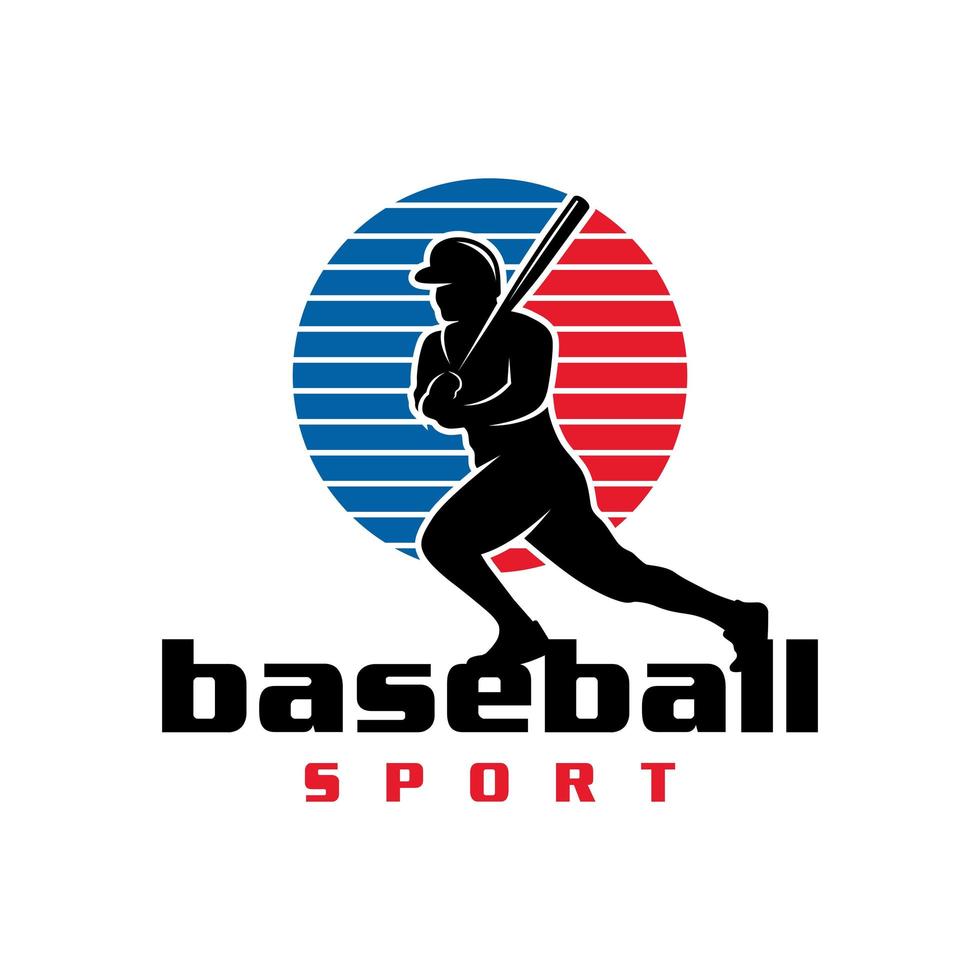 design del logo dell'illustrazione di ispirazione sportiva di baseball vettore