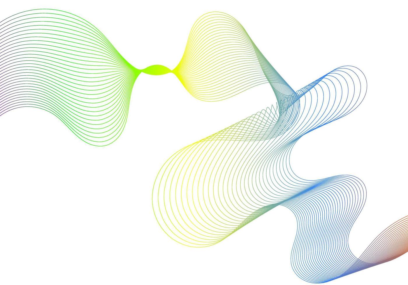 sfondo dello spettro colorato o linee d'onda vettoriali che scorrono dinamiche isolate su sfondo bianco