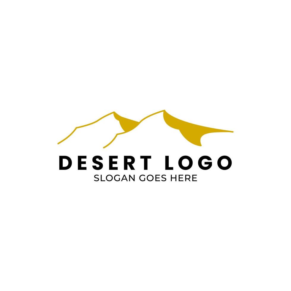 modello di logo con immagine del deserto sabbioso vettore