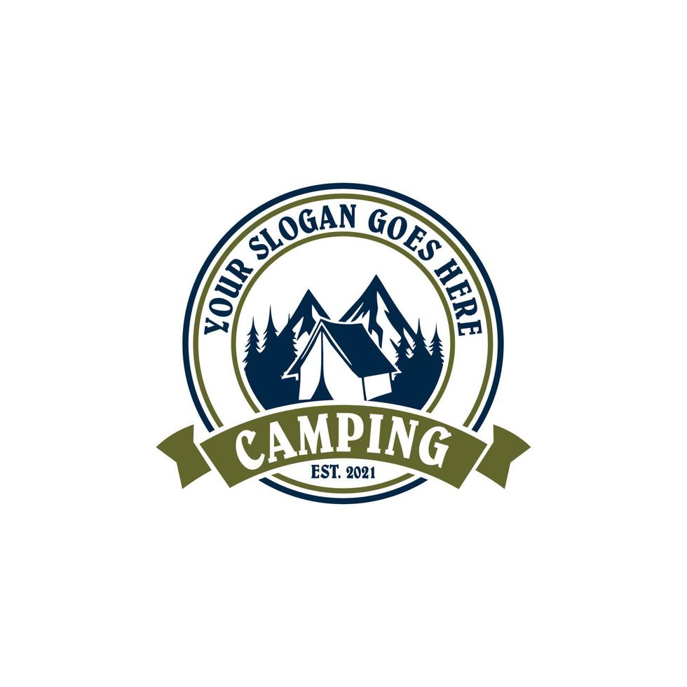 logo campeggio, vettore logo avventura