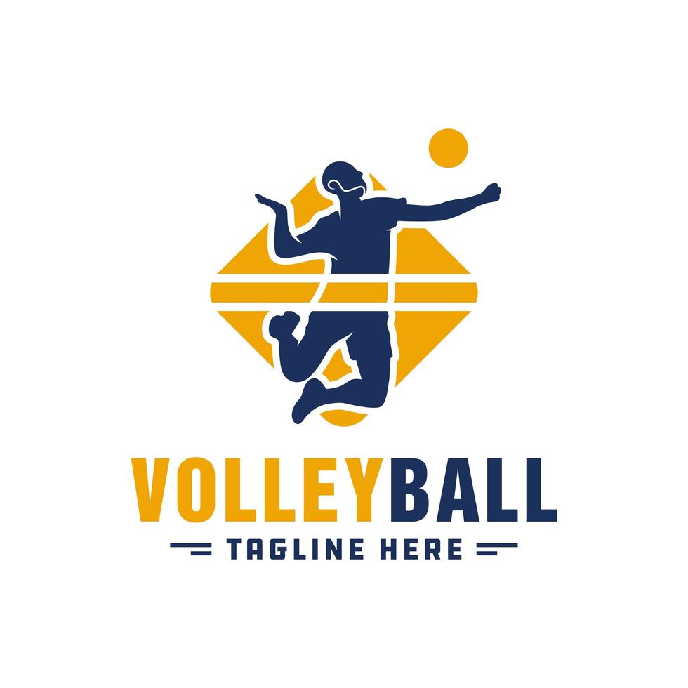 logo dell'illustrazione di ispirazione sportiva di pallavolo vettore