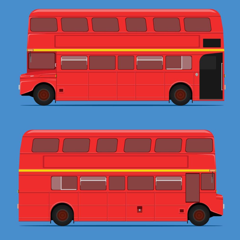 autobus a due piani rosso con tetto completo. londra city.vector illustrazione eps10 vettore