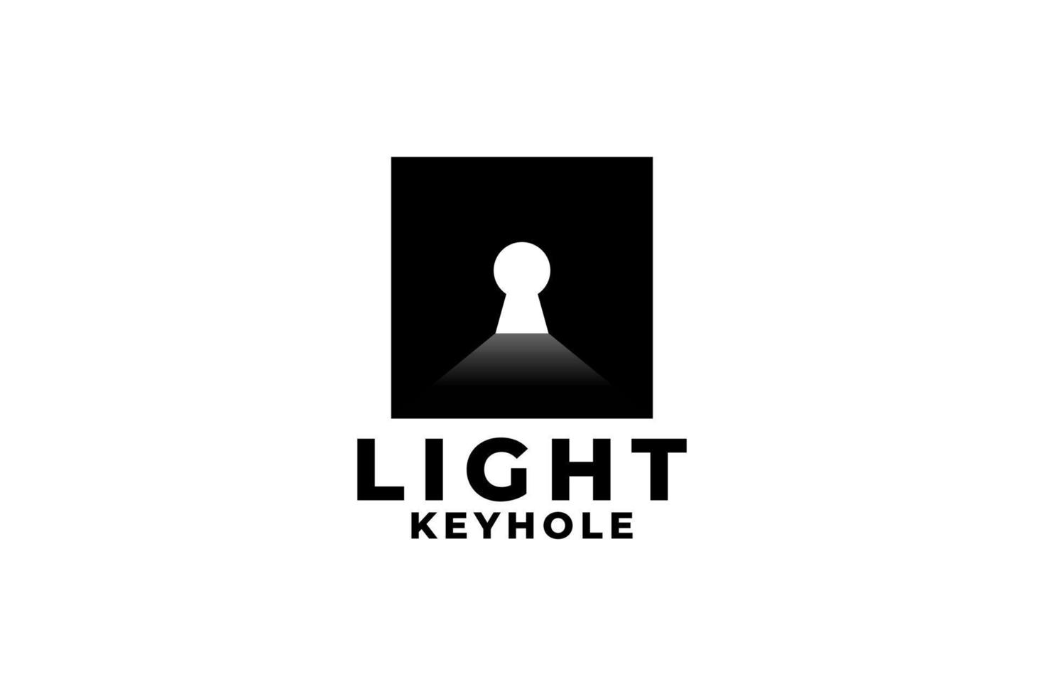 buco della serratura con raggi di luce. logo elegante per qualsiasi attività commerciale. vettore