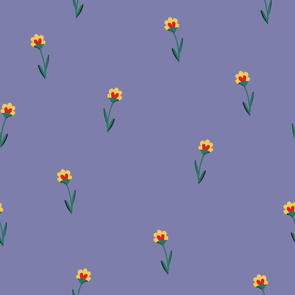 simpatici piccoli fiori vector seamless pattern. festivo, allegro floreale, sfondo di forme di erbe. trama astratta per avvolgimento, carta da parati, tessuto, volantino. sfondo luminoso mosaico.