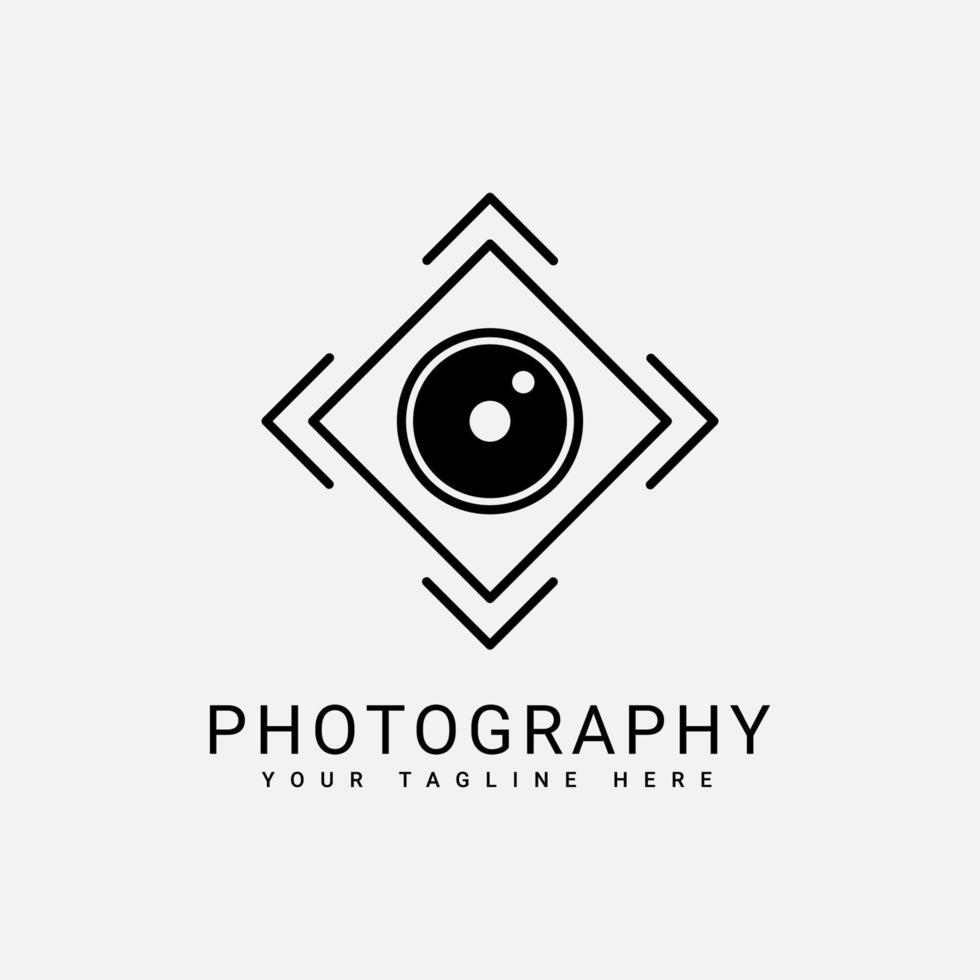 lente della fotocamera dslr fotografo fotografia logo icona modello di progettazione vettore