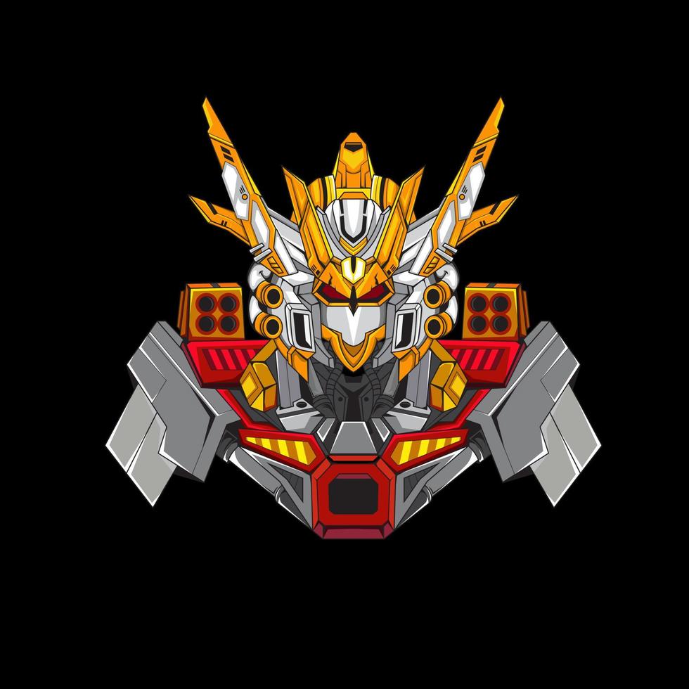 Gundam mascotte robotica logo vettoriale logo vettoriale