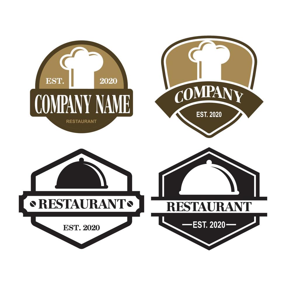 un insieme di vettore di cibo, un insieme di logo del ristorante