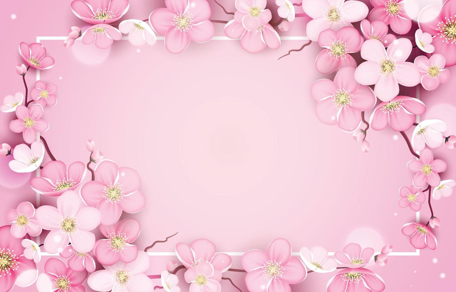 sfondo realistico di fiori di ciliegio vettore