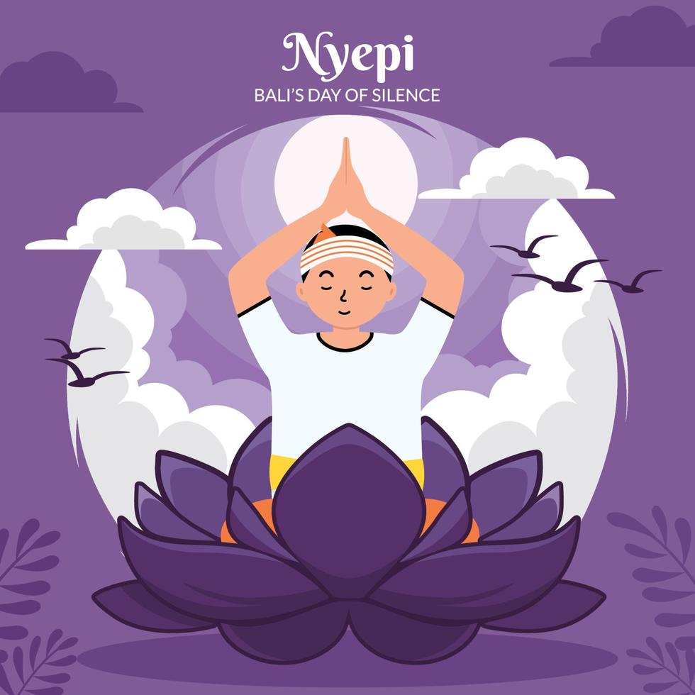 nyepi giorno del concetto di silenzio vettore