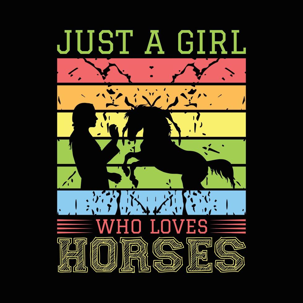 disegno della maglietta dell'annata del cavallo vettore