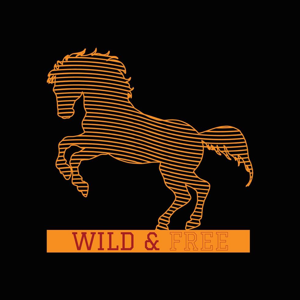 disegno della maglietta del cavallo vettore