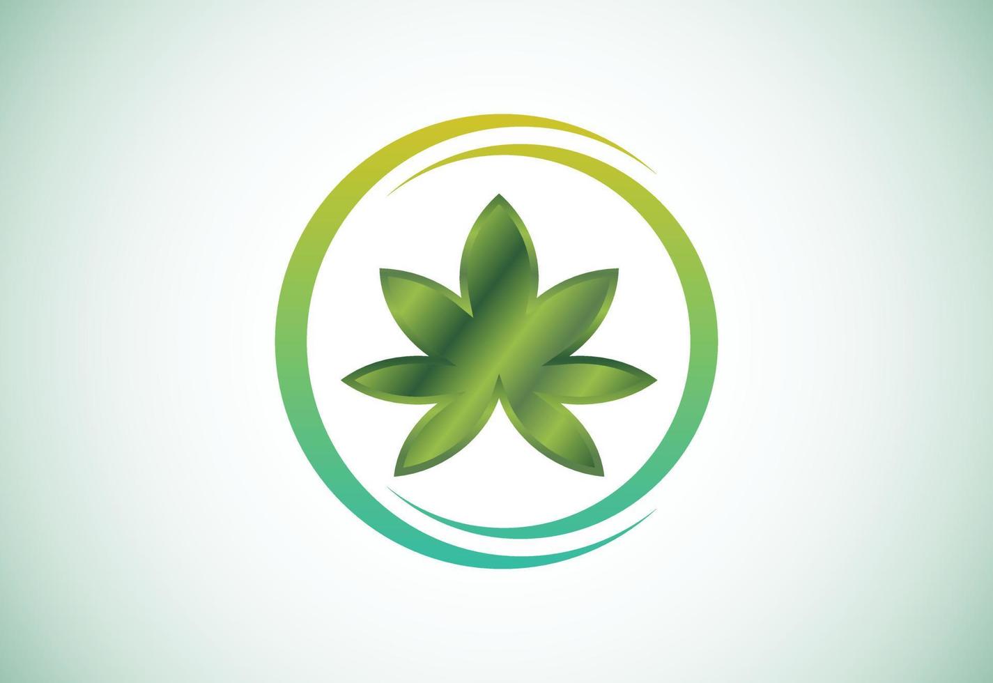 logo di cannabis, design del logo foglia vettore