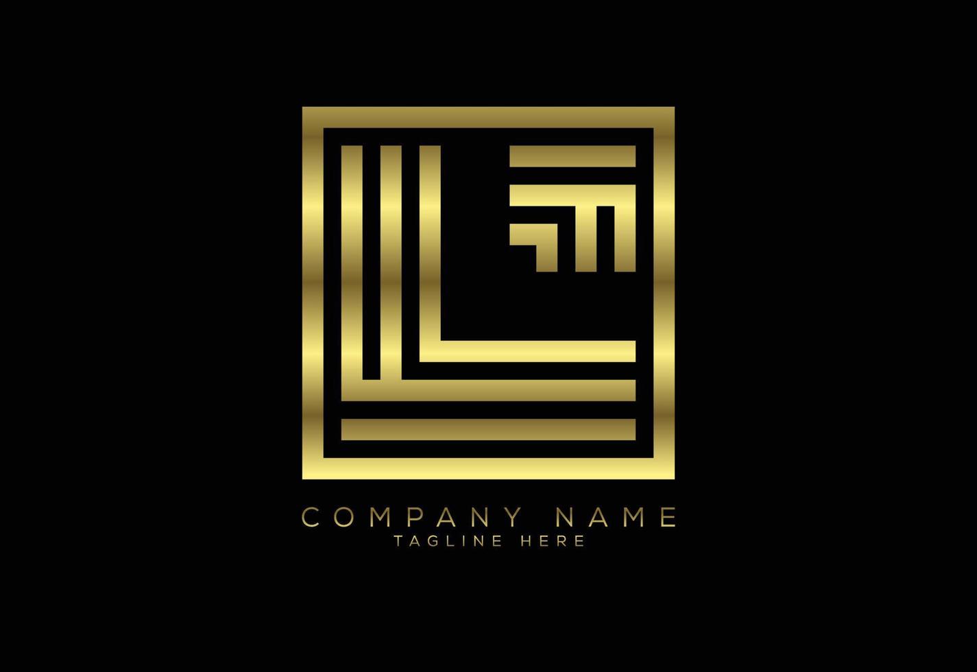 linea di colore dorato di lusso lettera l, simbolo grafico dell'alfabeto per l'identità aziendale vettore