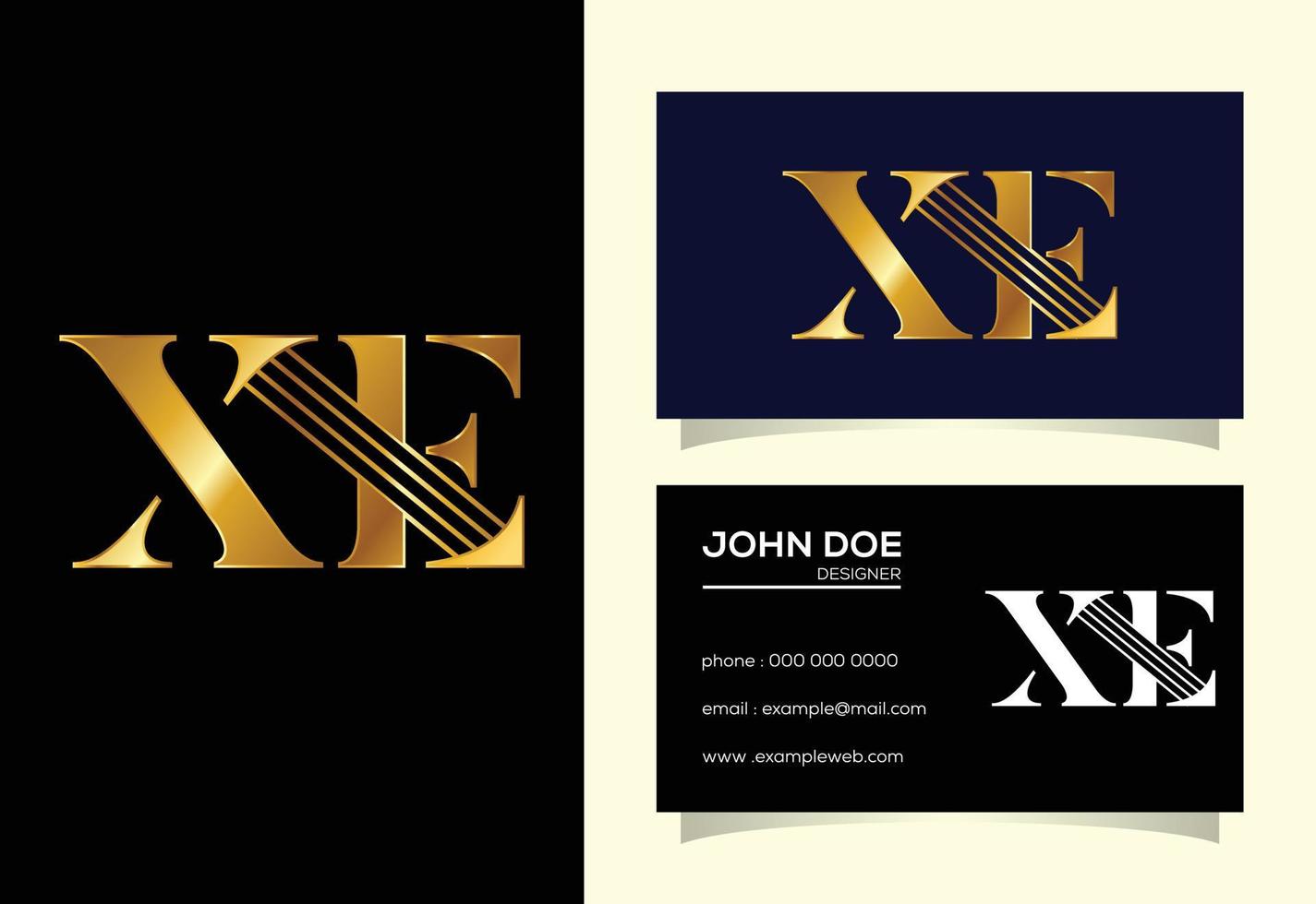 monogramma iniziale lettera xe logo design template vettoriale. simbolo grafico dell'alfabeto per l'identità aziendale vettore