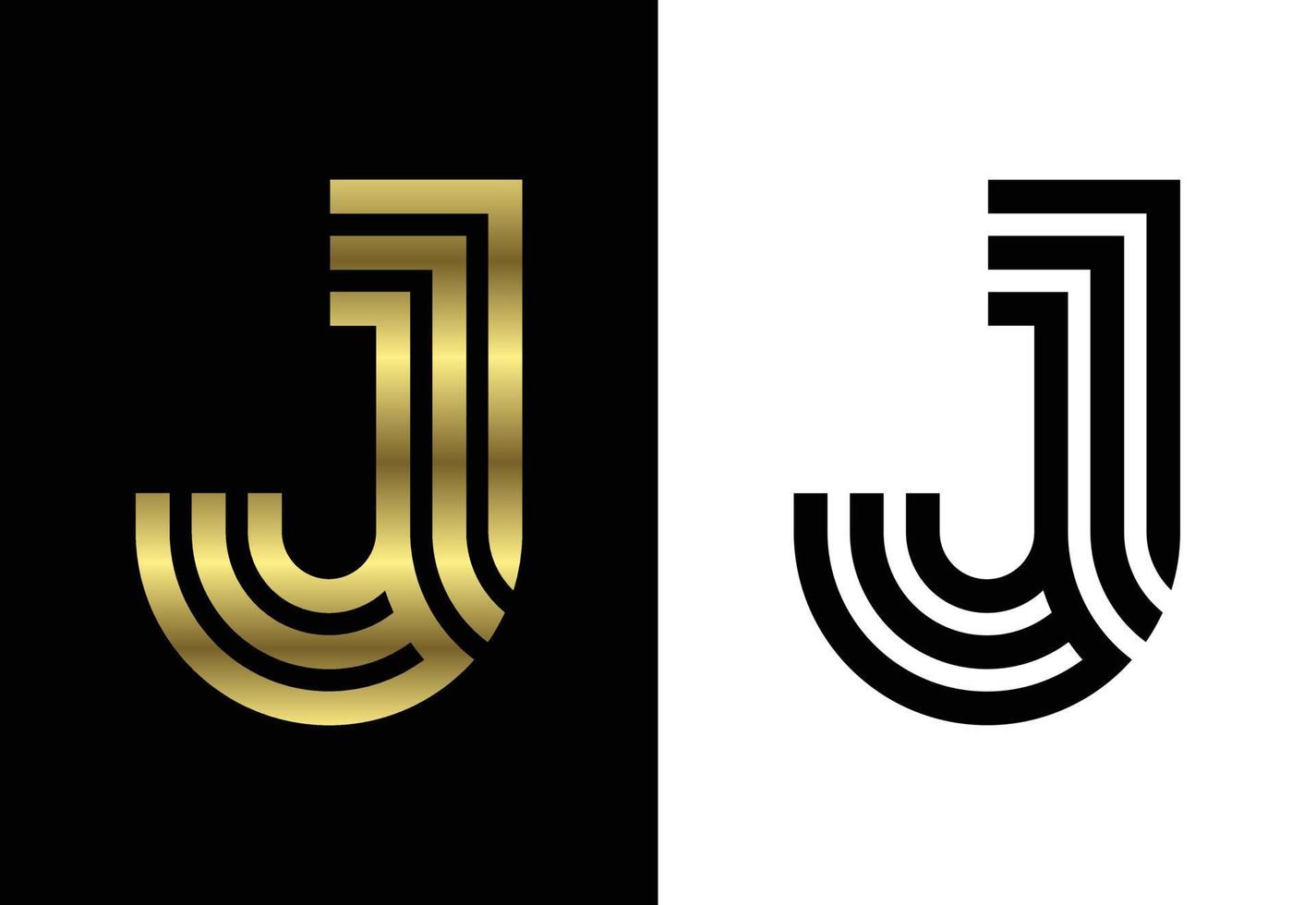linea personalizzata di lusso lettera j, simbolo grafico dell'alfabeto per l'identità aziendale vettore