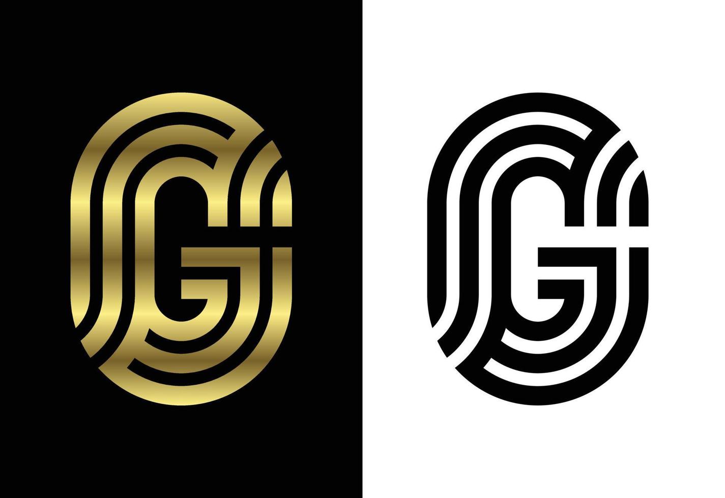 linea personalizzata di lusso lettera g, simbolo grafico dell'alfabeto per l'identità aziendale vettore