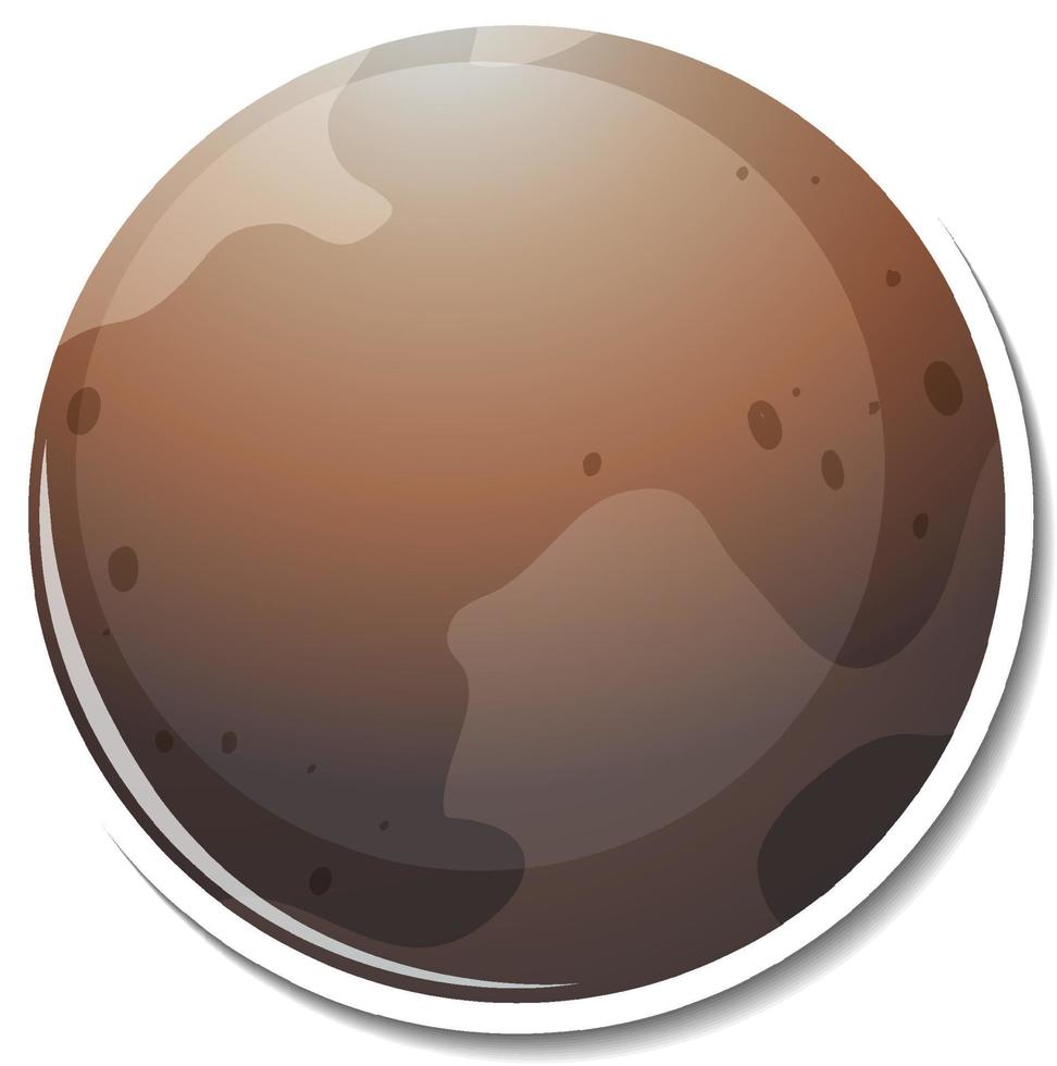 modello di adesivo con pianeta Plutone isolato vettore