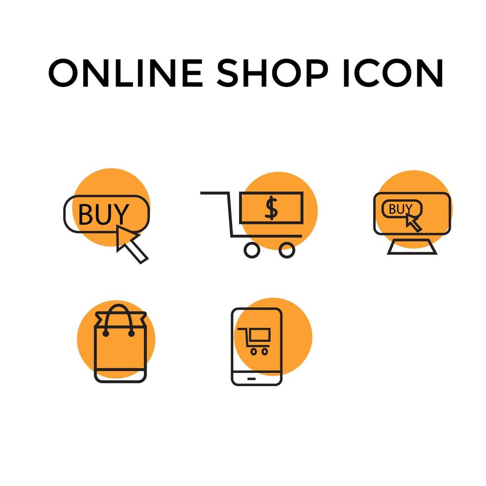 set di icone di marketing digitale. set di icone di e-commerce. icone di affari in linea. icone per il mercato vettore