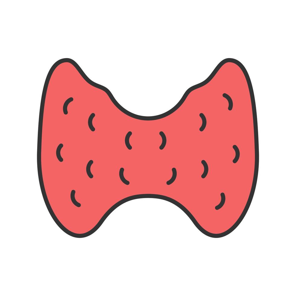 icona del colore della ghiandola tiroidea. ghiandola endocrina. illustrazione vettoriale isolata