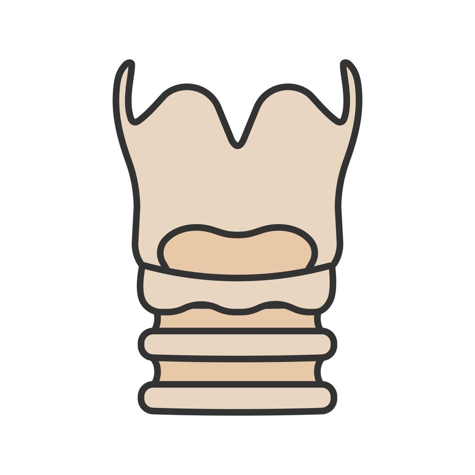 icona del colore della laringe. casella vocale. illustrazione vettoriale isolata