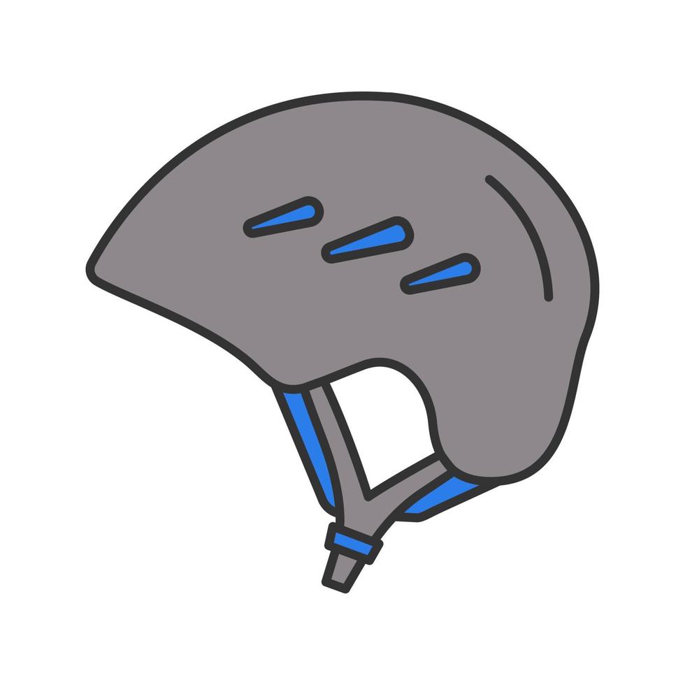 icona del colore del casco da sci e snowboard. cappello di sicurezza per bicicletta. illustrazione vettoriale isolata
