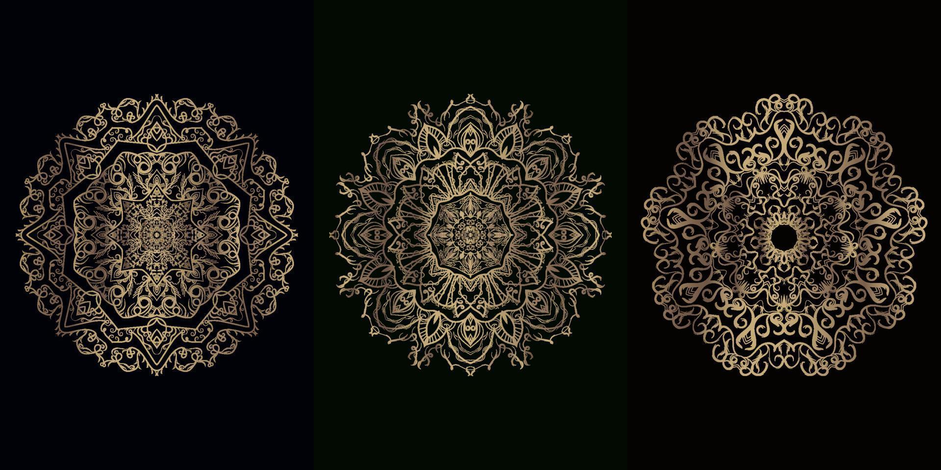 collezione di ornamenti mandala o fiori vettore