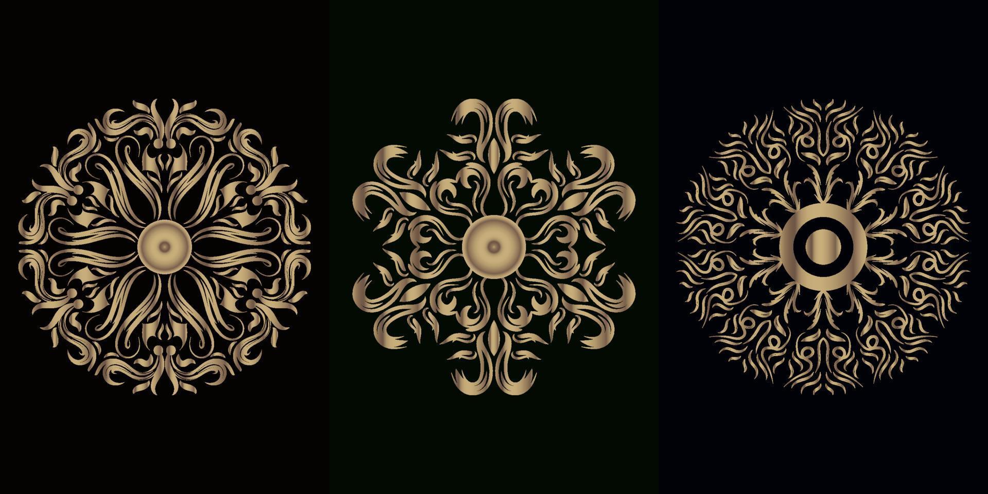 collezione di ornamenti mandala o fiori vettore