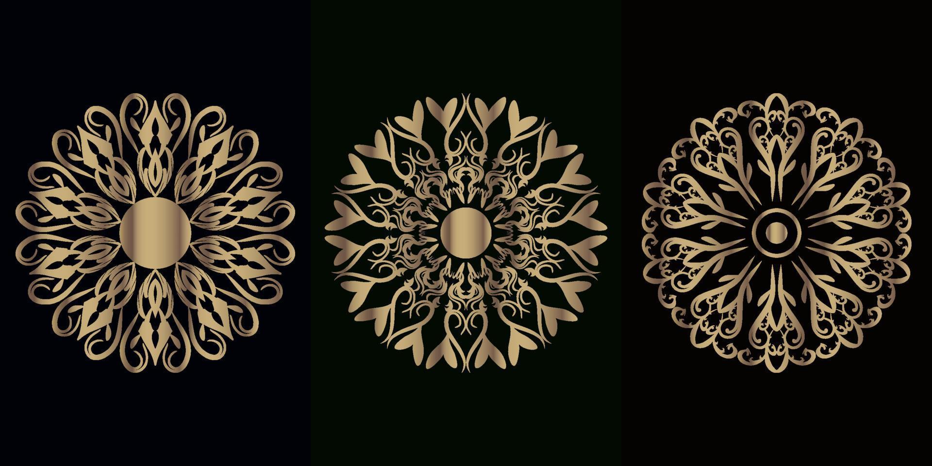 collezione di ornamenti mandala o fiori vettore