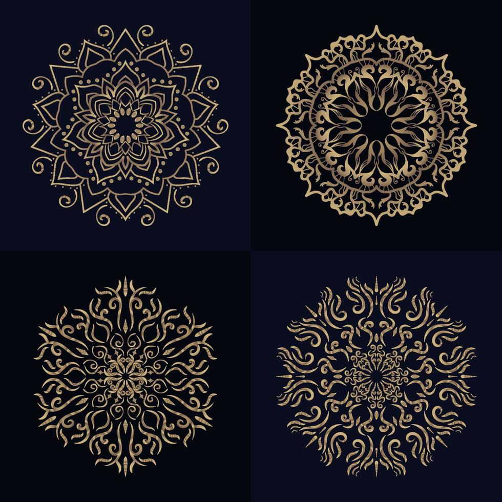 collezione di ornamenti mandala o fiori vettore