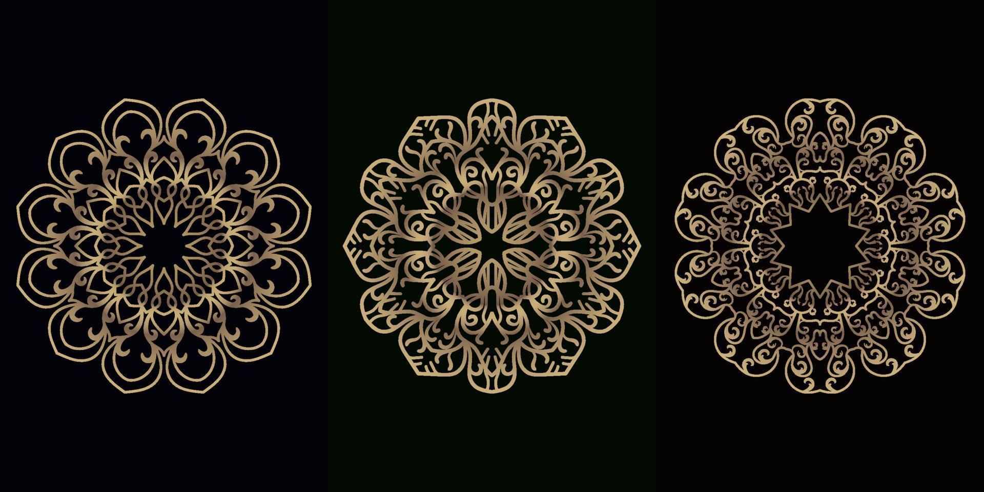 collezione di ornamenti mandala o fiori vettore