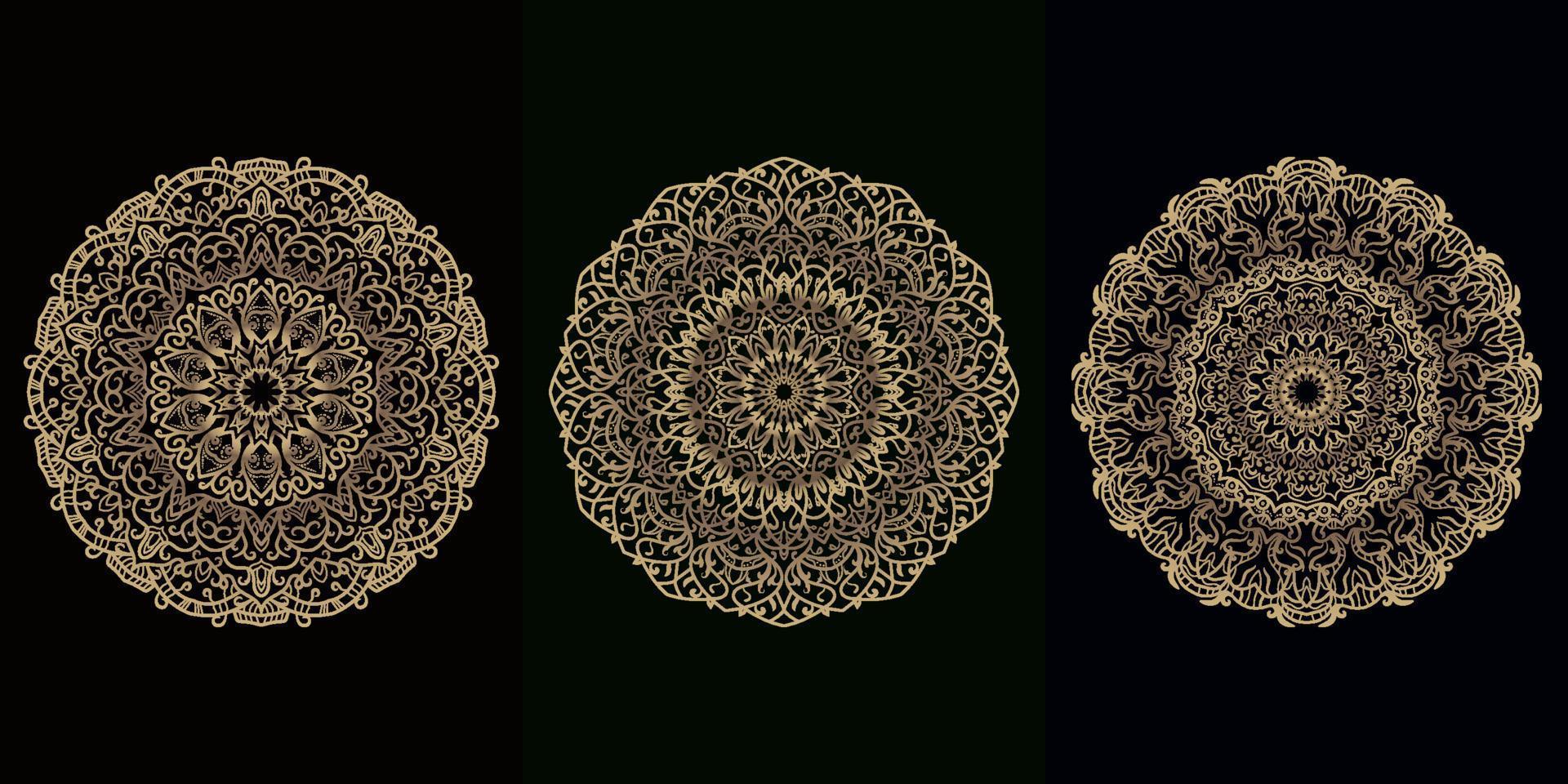 collezione di ornamenti mandala o fiori vettore