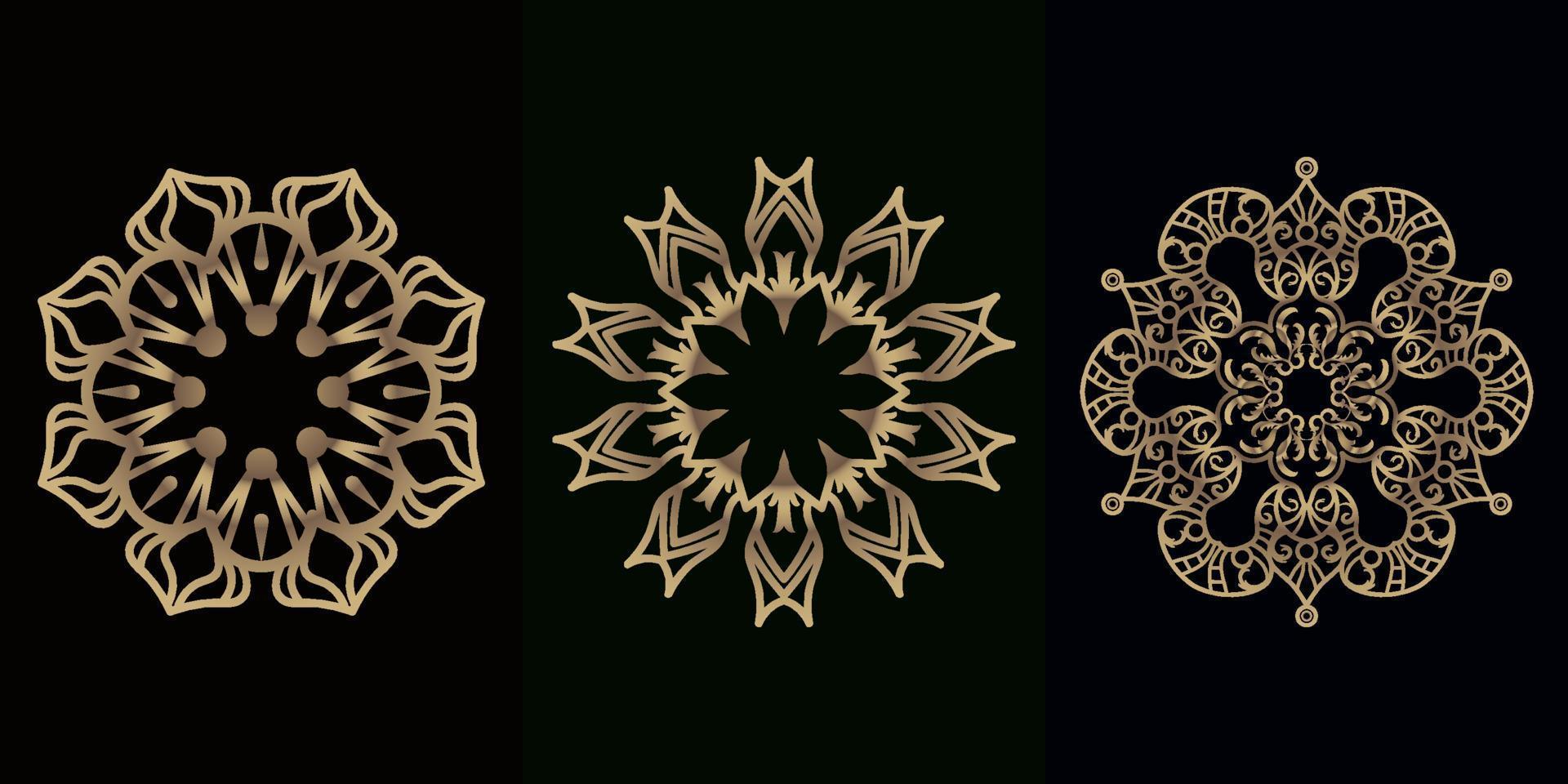 collezione di ornamenti mandala o fiori vettore